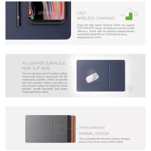 POUT HANDS3 PRO Qi Wireless Charger Mouse Pad Mat